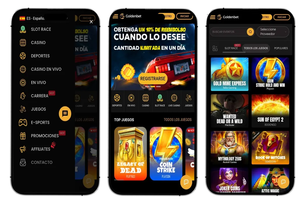 Versión para móvil Goldenbet